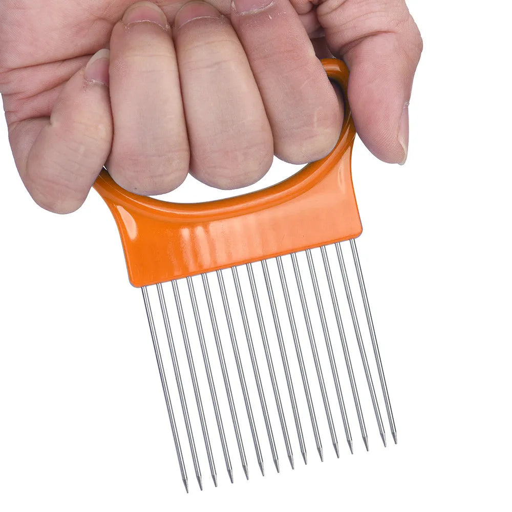 Stainless Steel Vegetable Tomato Slicer Safety Holder Fork