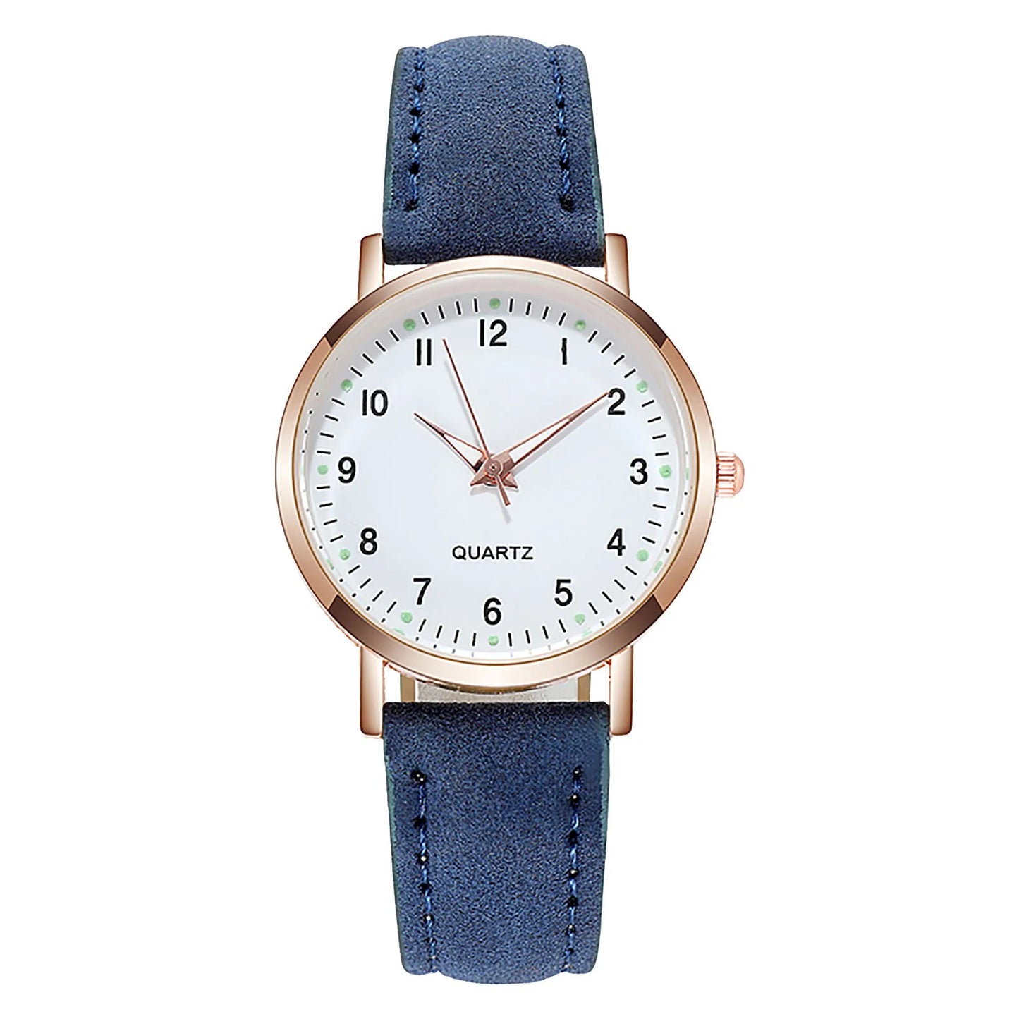 Women's Diamond Luminous Retro Quartz Watch – Leather Strap