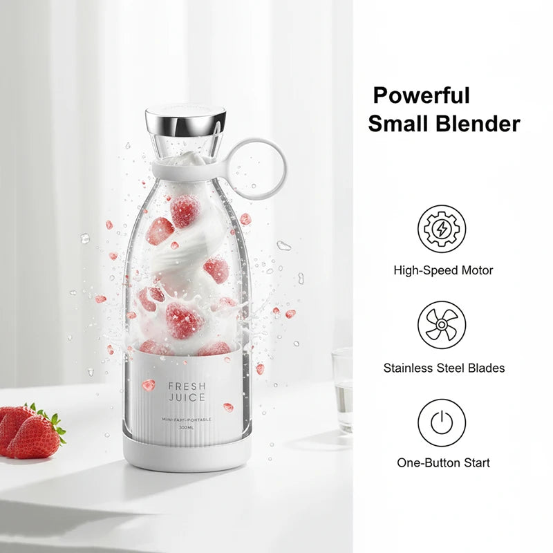 USB Wireless Electric Mini Blender Portable Stainless Steel Blade Cups Juicer Fast Smoothie Fresh Juice for Outdoor Use Peaceful Pleasures Health and Wellness
