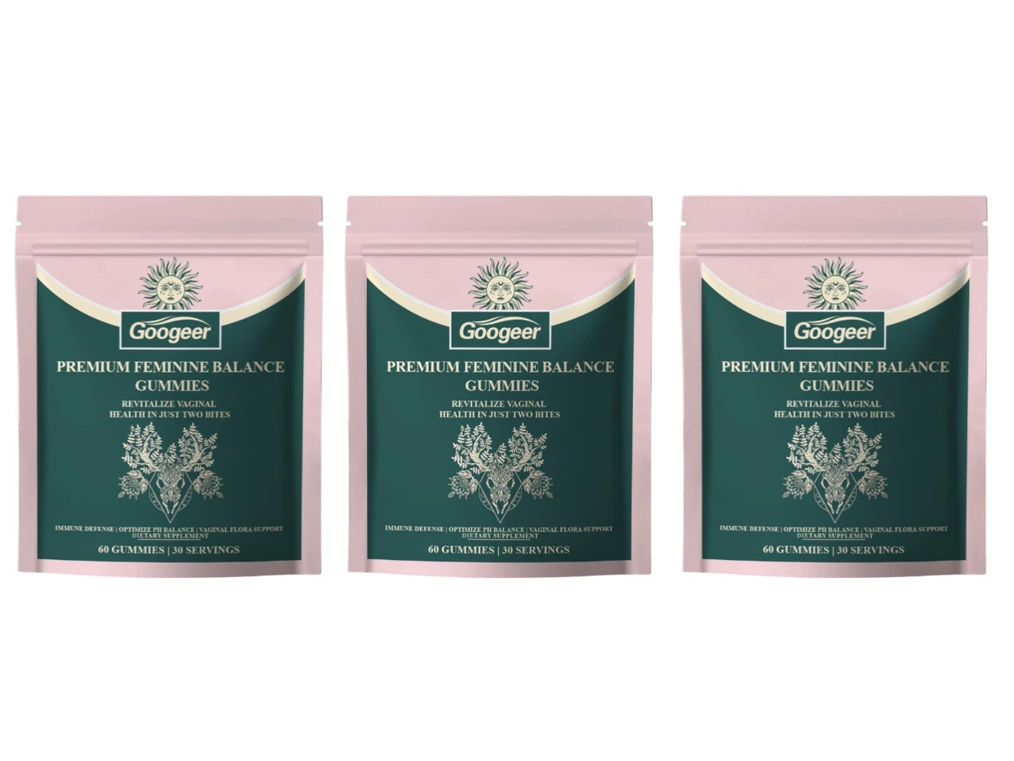 Googeer Feminine pH Balance Gummies | Vitamin C & Probiotics 60ct