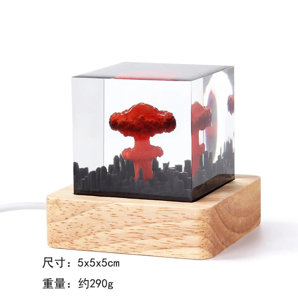 DIY Resin Mushroom Cloud Night Light | Handmade Desk Décor Resin Night Light Peaceful Pleasures Health and Wellness Mushroom cloud