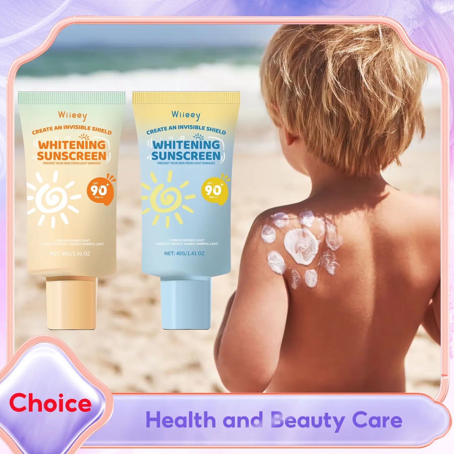 Kids Sunscreen Body Lotion Spf 50 Lightweight Non-greasy Refreshing Face Hydrating Brighten Broad Spectrum Moisturizing Sunblock Peaceful Pleasures Health and Wellness