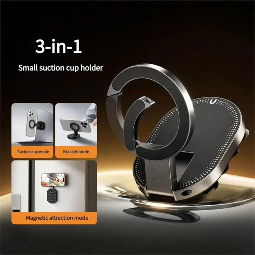 Suction Magnetic Phone Mount 360 Degree Rotating Car Phone Holder Strong Magnet Dashboard Stand Foldable for Car Home Peaceful Pleasures Health and Wellness