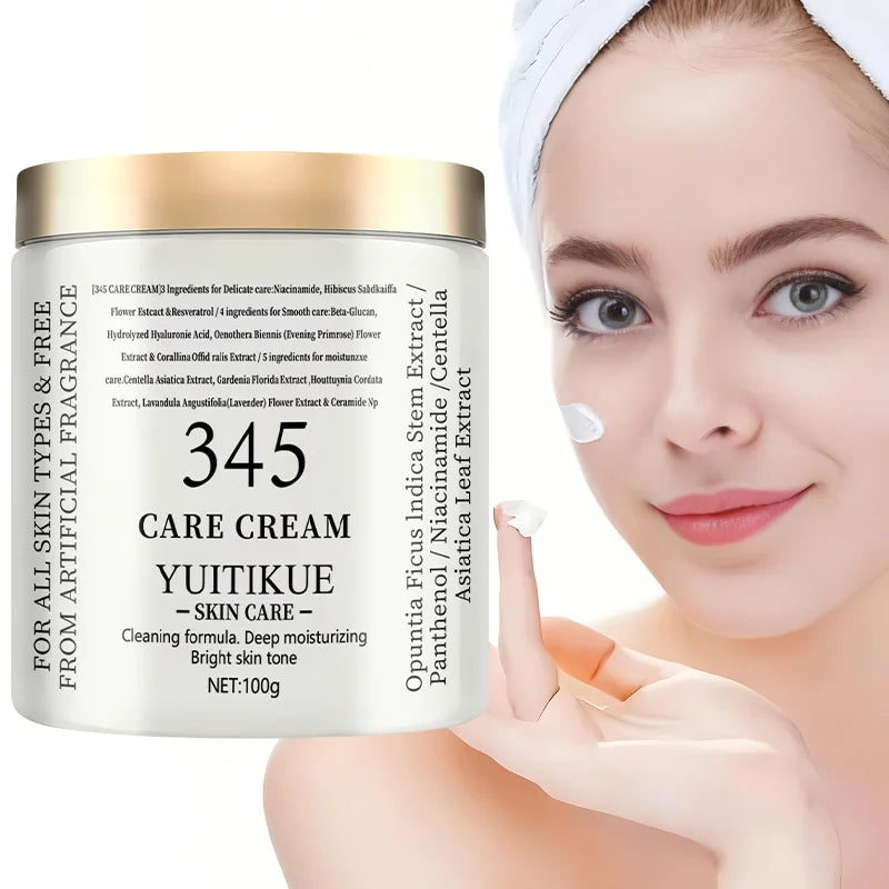 YUITIKUE 345 Care Cream 100g - 3-in-1 Formula: Firms, Deeply Hydrates & Brightens, For All Skin Types, Natural Ingredients Peaceful Pleasures Health and Wellness