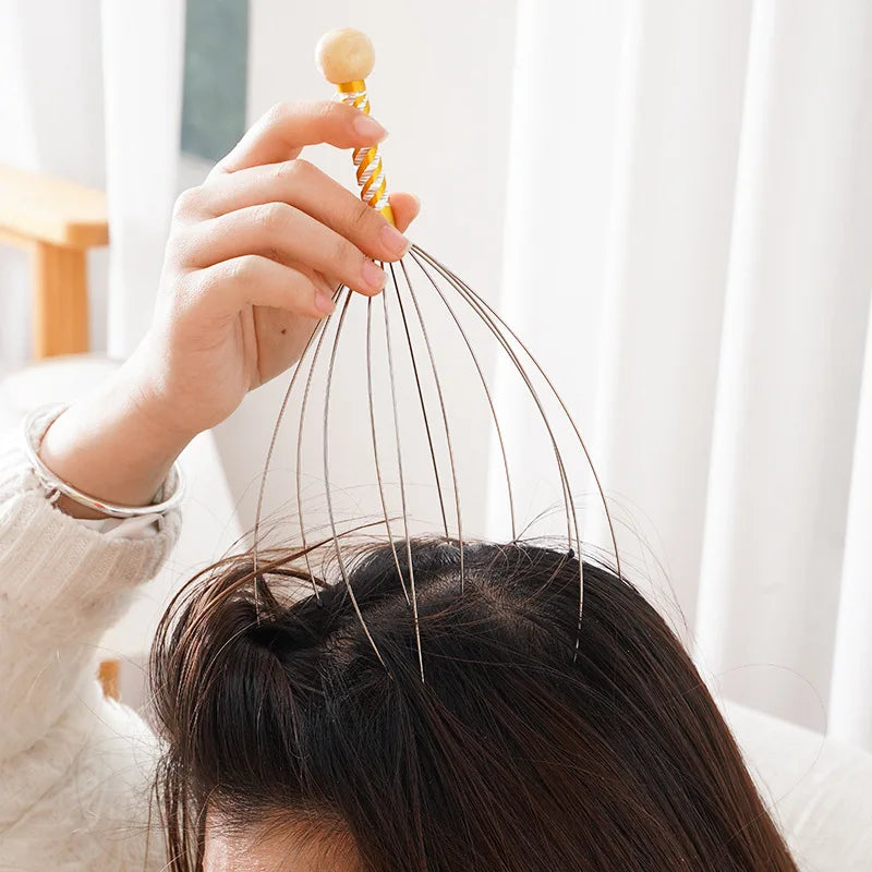 Octopus Scalp Massager – Stainless Steel Head Scratcher Claw