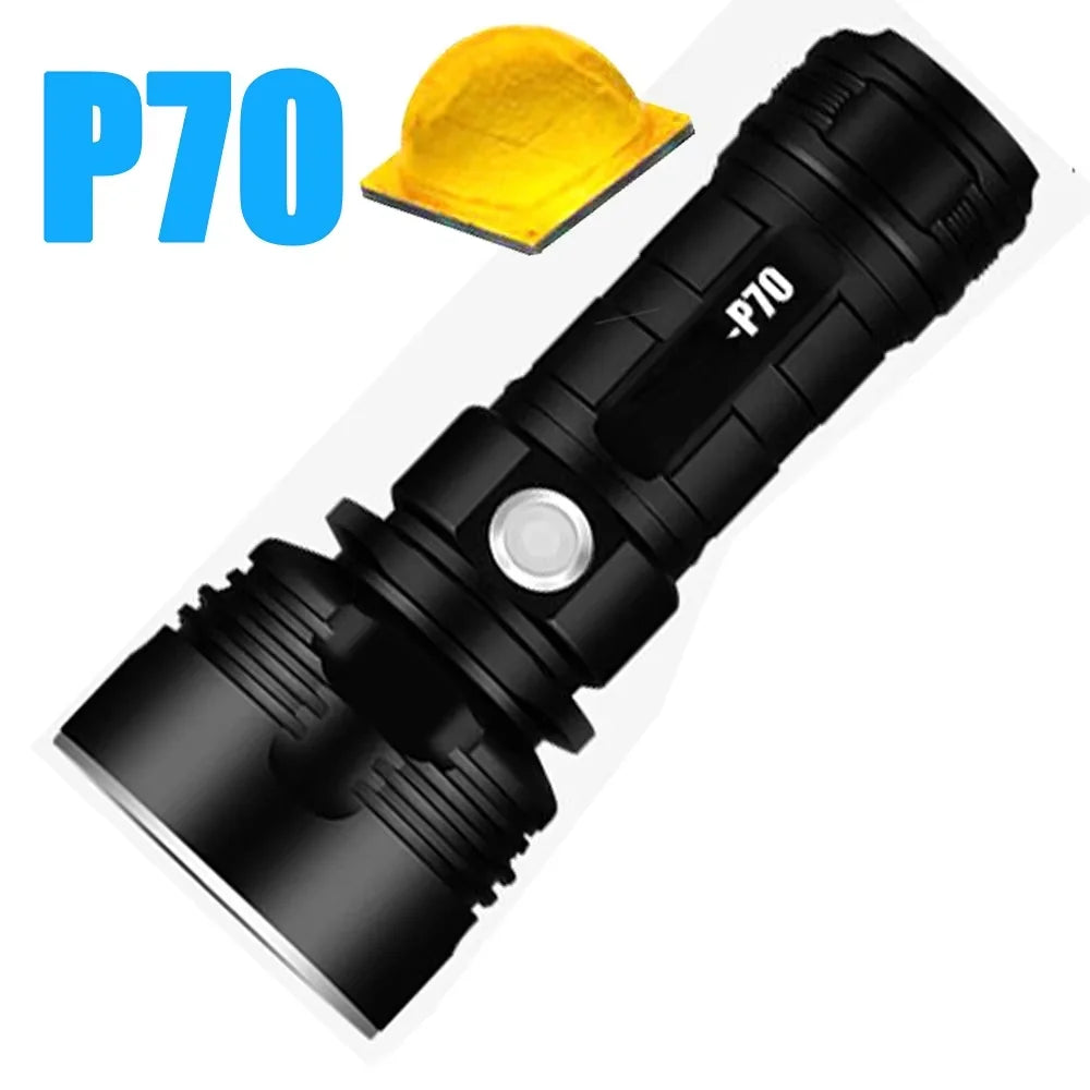 POCKETMAN P70 LED Tactical Flashlight | USB Rechargeable, Waterproof