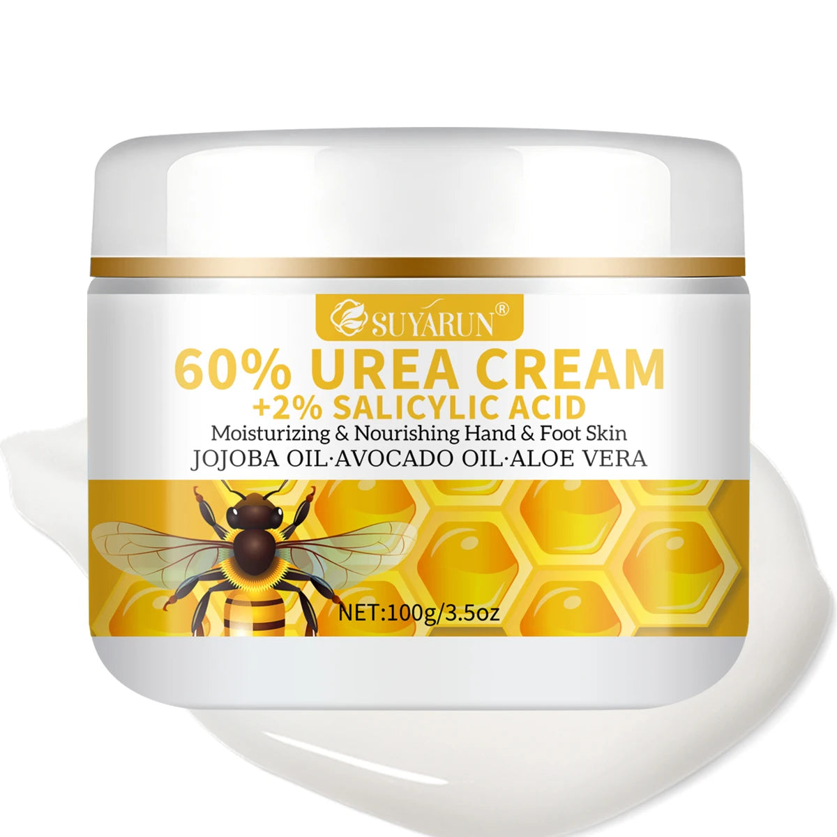 60% Urea & 2% Salicylic Acid Foot Cream for Cracked Heels - Exfoliating, Moisturizing, Hard Skin, Callus & Dead Skin Remover. Peaceful Pleasures Health and Wellness 100g