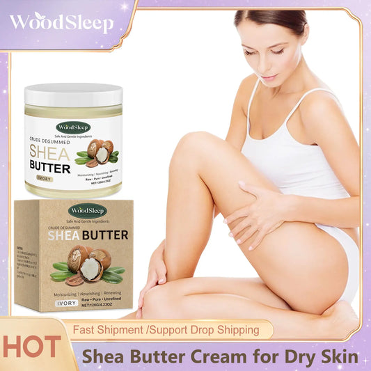 WoodSleep Shea Butter Body Cream – 48Hr Deep Hydration 120g Body Moisturizer Cream Peaceful Pleasures Health and Wellness