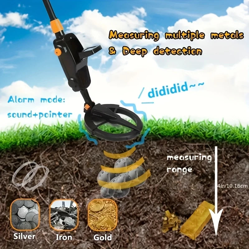 MD1008A Waterproof Metal Detector Handheld Gold Finder,Underground Treasure Tracker Portable Pointer for Coin Relic Hunting Peaceful Pleasures Health and Wellness