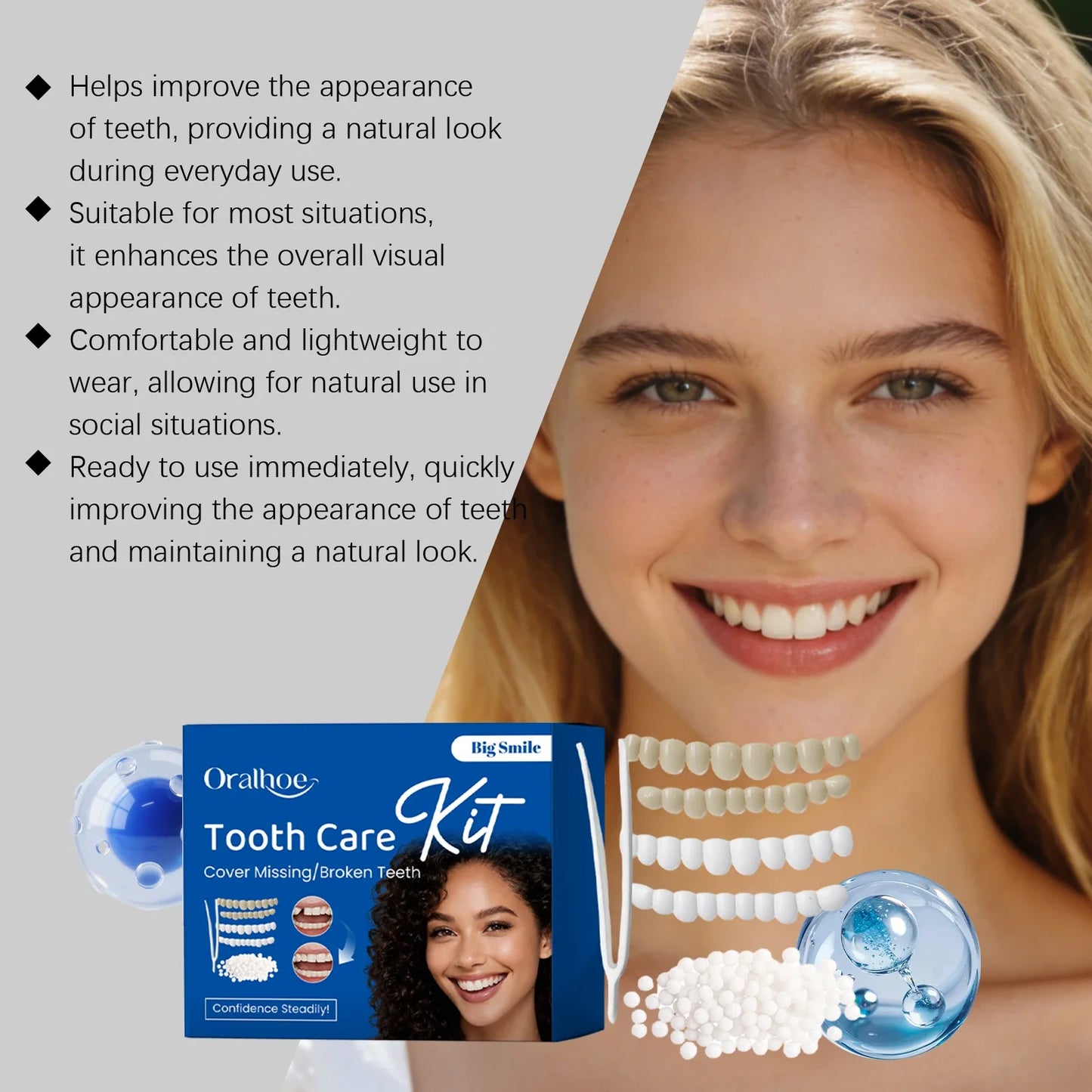 Denture Beauty Kit – Cosmetic Tooth Veneers for a Natural Smile