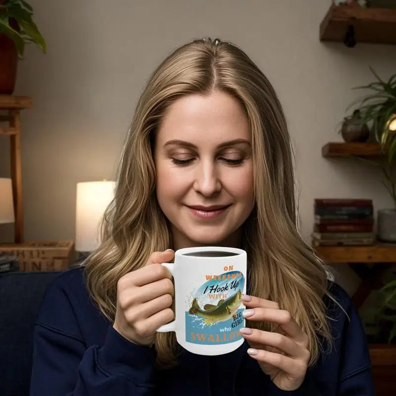 Fishing Theme Ceramic Coffee Mug | Funny Fisherman Gift