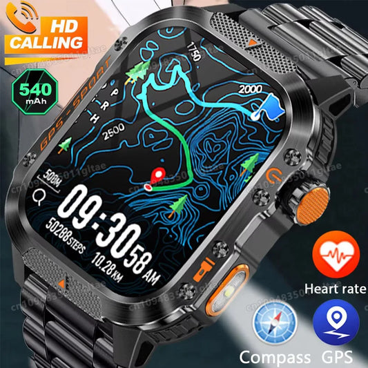 2026 New Men Smart Watch Bluetooth Call Sleep Heart Rate Health Monitor Outdoor LED Flashlight Waterproof Sports Watche PK MA27 Peaceful Pleasures Health and Wellness