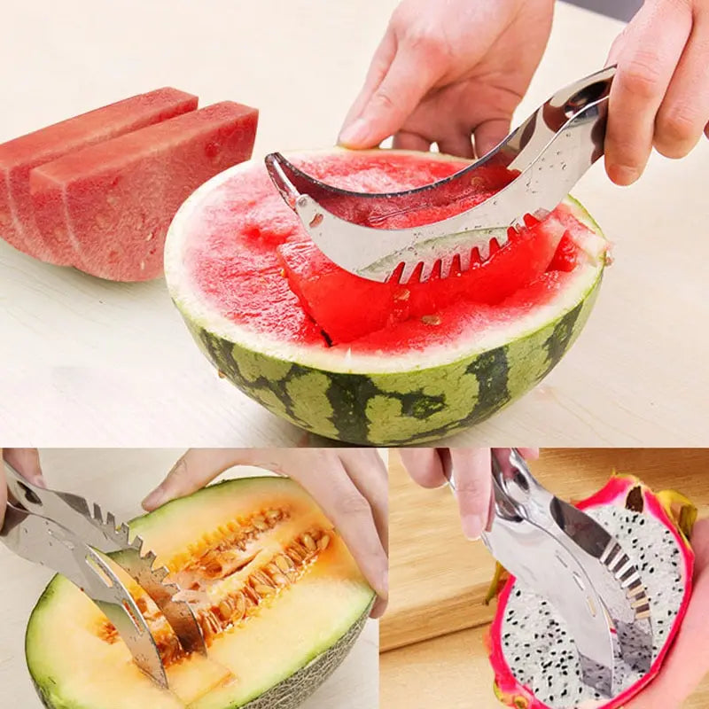 Stainless Steel Watermelon Slicer, Corer & Serving Clip