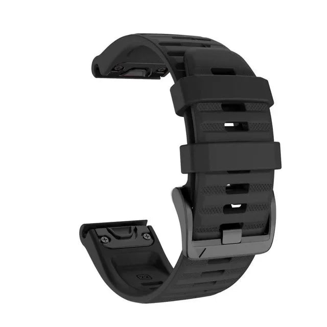 Silicone QuickFit Watch Band for Garmin Fenix & Instinct 22/26mm Peaceful Pleasures Health and Wellness black 26mm Instinct 2X 3