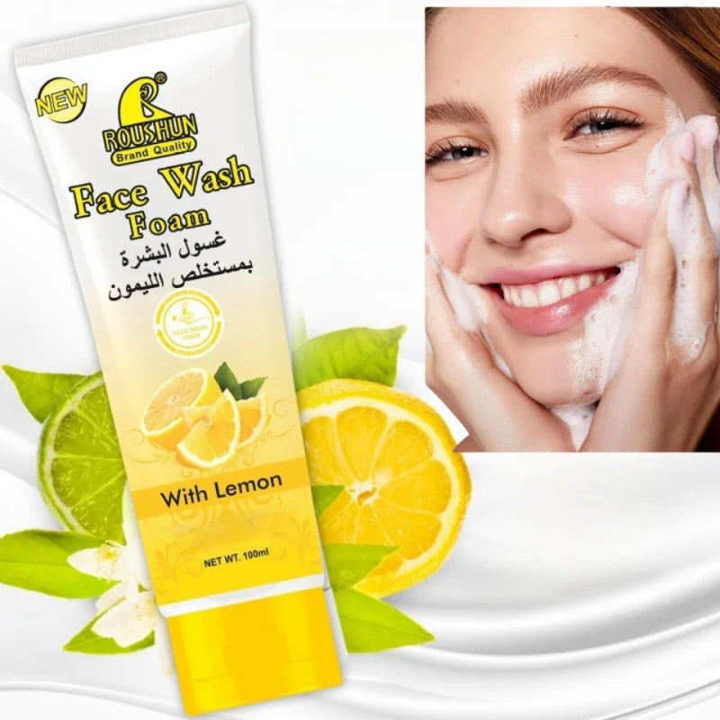 ROUSHUN lemon foamSoft Lemon Facial Cleanser Hydrating Moisturizing Cleanser for Men and Women All Seasons Non-Tightening Peaceful Pleasures Health and Wellness