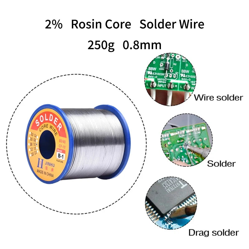 1PC 250g Rosin Core Solder Wire, Diameters 1.0/1.2/1.5/2.0mm, Low-Melting with Bright Joints, Easy to Use for Electronics Repair Peaceful Pleasures Health and Wellness