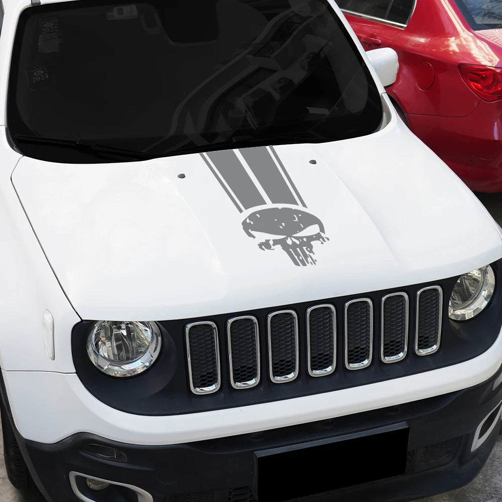 Skull Cartoon Hood Decal Sticker – Jeep SUV Bumper Bonnet