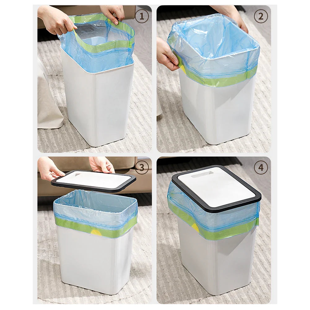 LEENKEA Trash Can with Lid – Large Capacity Bin for Home