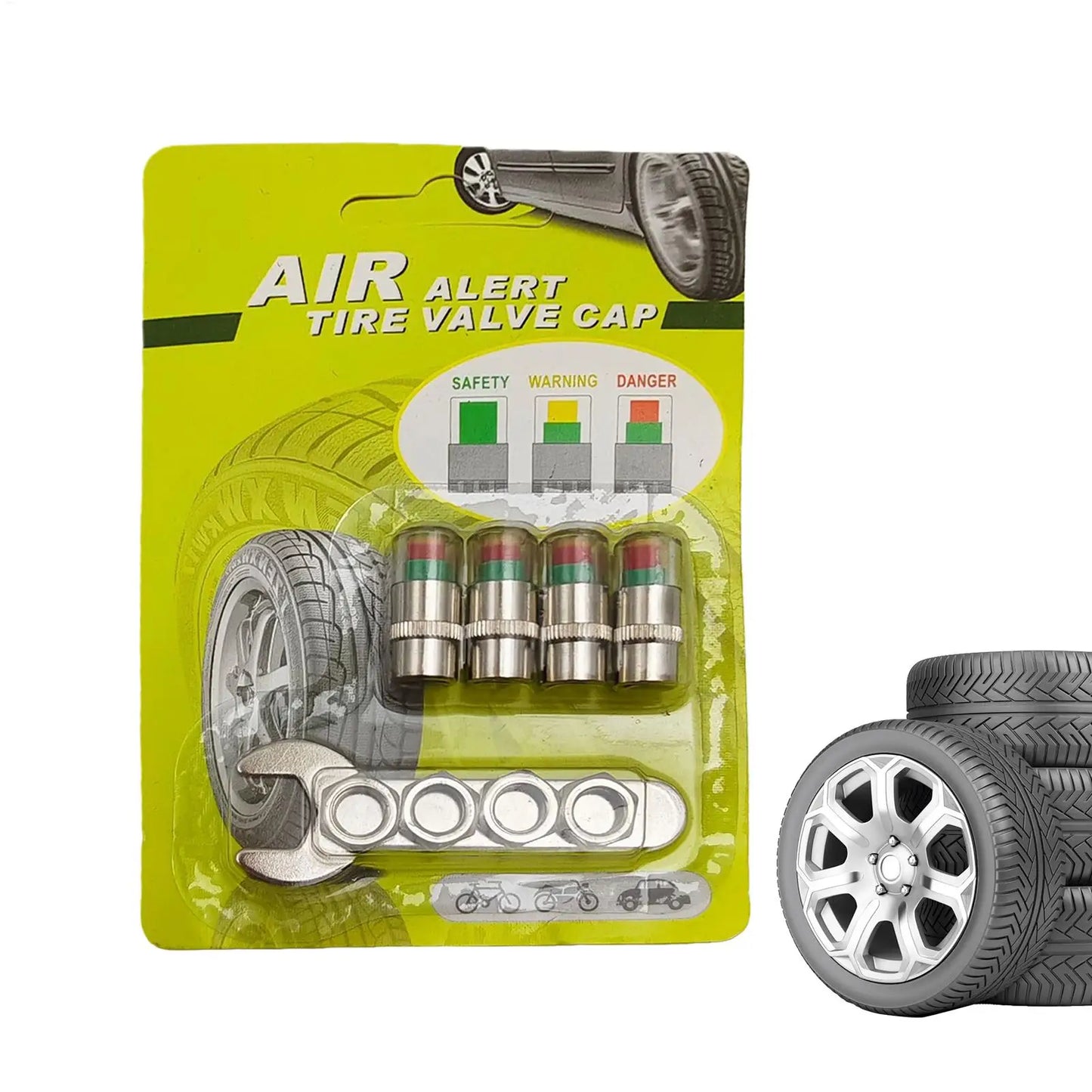 Auto Car Tire Pressure Cap Monitor Valve Stem Caps Sensor Indicator Tire Pressure Allert Tire Pressure Valve 3 Color Eye Alert Peaceful Pleasures Health and Wellness