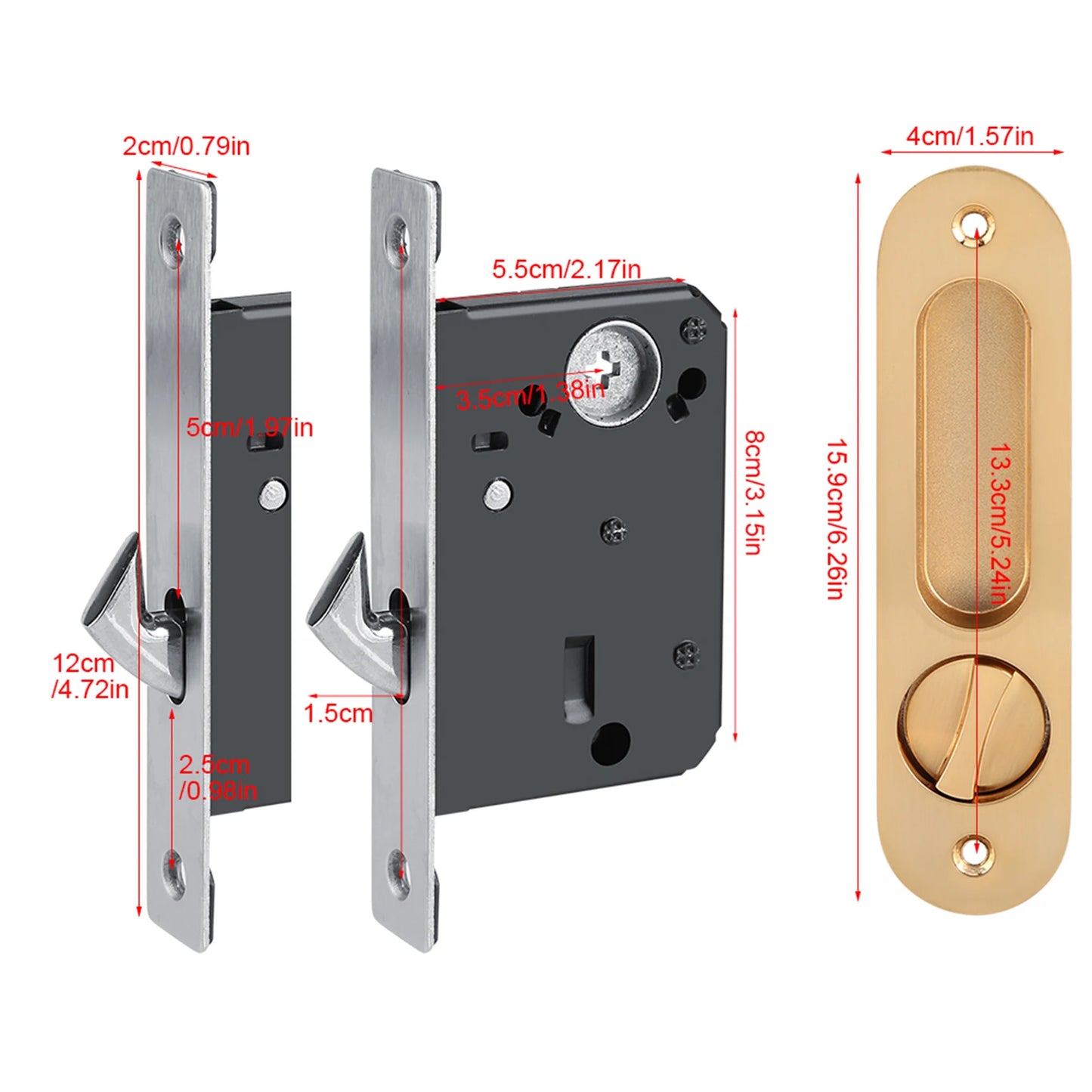 Barn Handle Sliding Handle Antitheft with Keys for Barn Wood Furniture Hardware Sliding Peaceful Pleasures Health and Wellness
