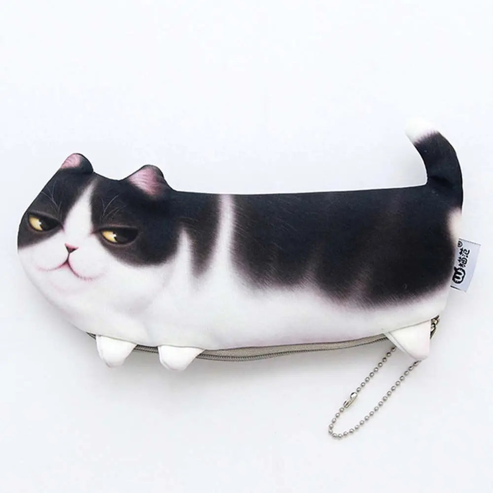 Creative Girl Student Gift Pencil Box Soft Cloth Stationery Pencil Case Simulation Cartoon Cat Storage Organizer Pen Bag Peaceful Pleasures Health and Wellness 2