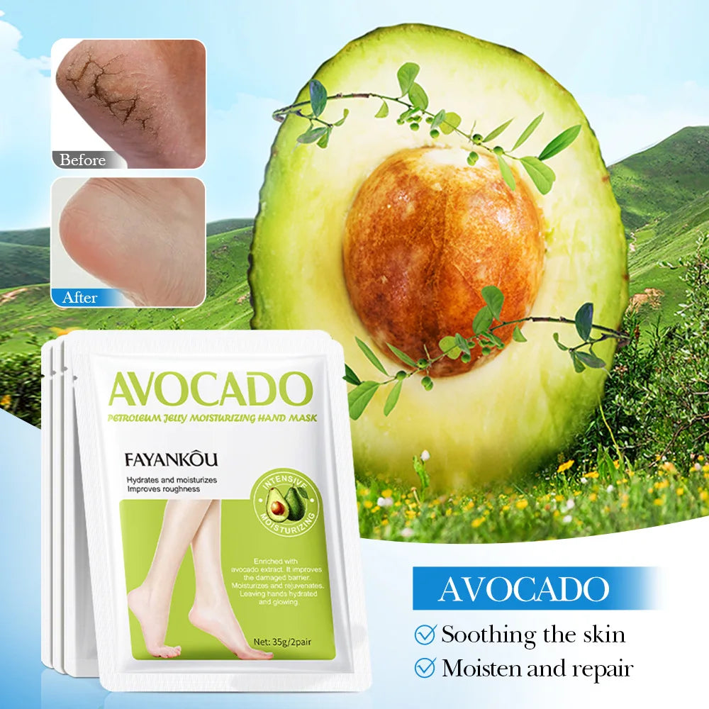 BIOAOUA Avocado Exfoliating Foot Mask 5 Pairs – Dead Skin Remover