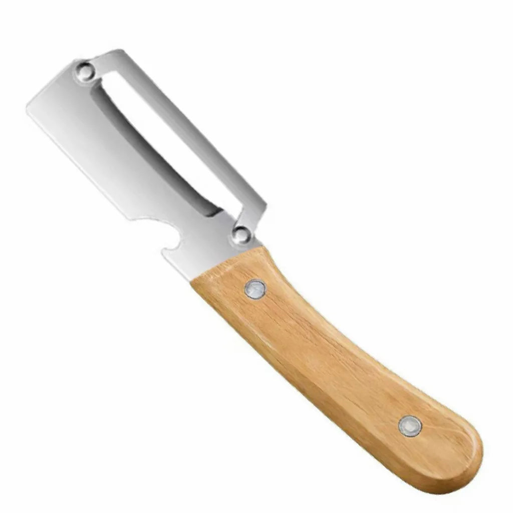 3-in-1 Stainless Steel Vegetable Peeler with Wood Handle