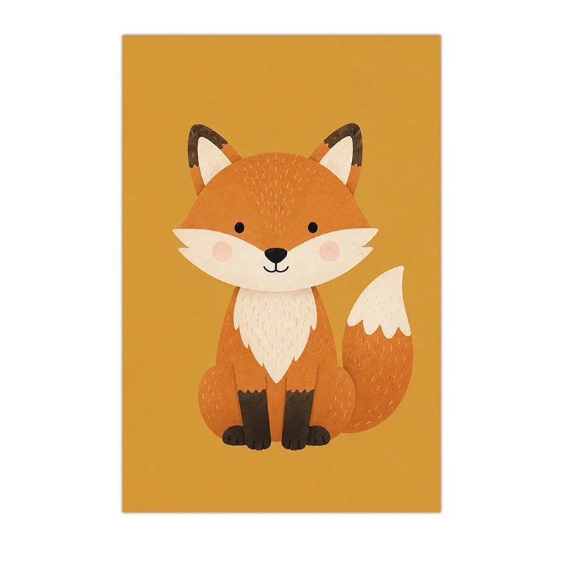 Nursery Animal Wall Art Cute Cartoon Safari Canvas Poster Prints For Baby Kids Bedroom Decor Peaceful Pleasures Health and Wellness 07 30x40cm No Frame China Mainland