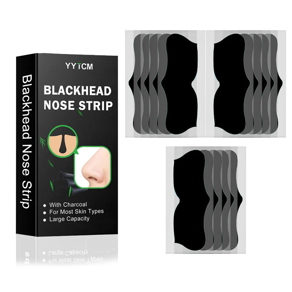 Bamboo Charcoal Nose Pore Strips – Deep Cleansing Blackhead Remover