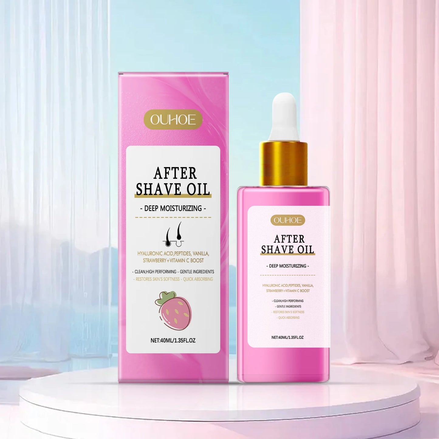 Strawberry Aftershave Body Oil 40ml | Moisturizing & Soothing