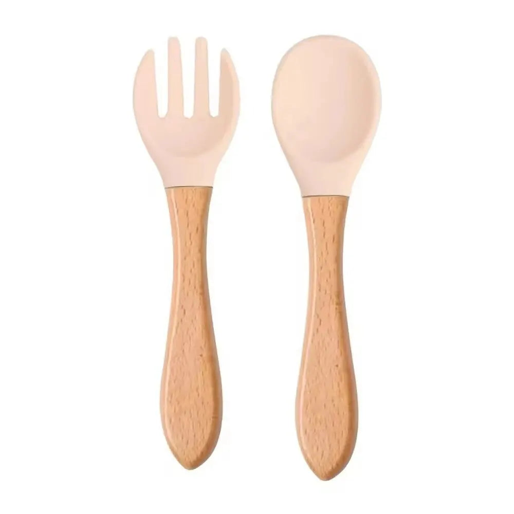 Food-Grade Silicone Baby Spoon & Fork Set | BPA-Free