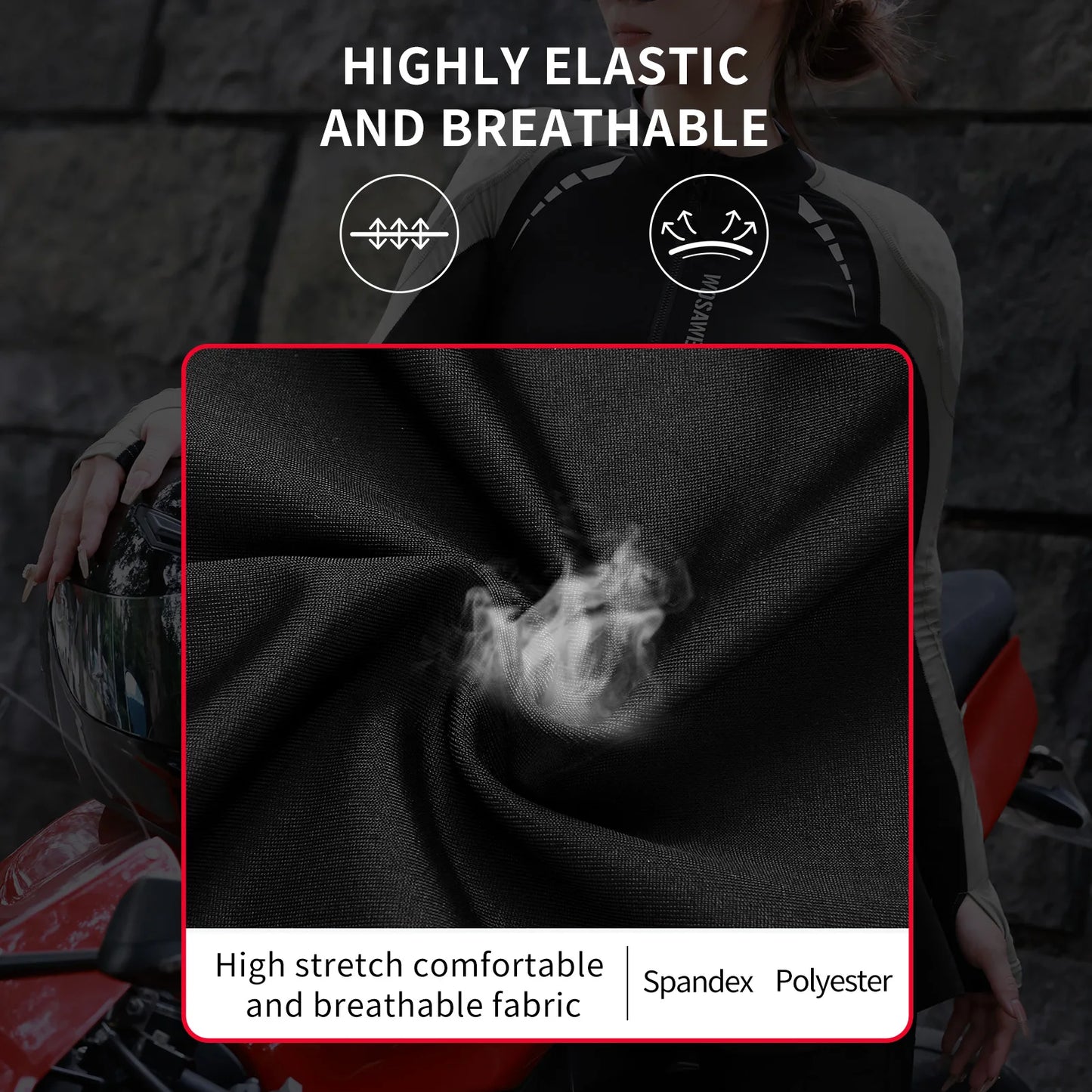 Womens Motorcycle Jacket Armor CE2 Certified Protection Visibility