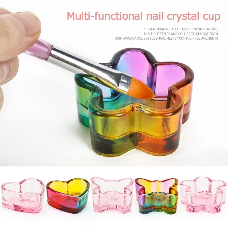Crystal Glass Dappen Dish | Acrylic Nail Liquid Mixing Cup