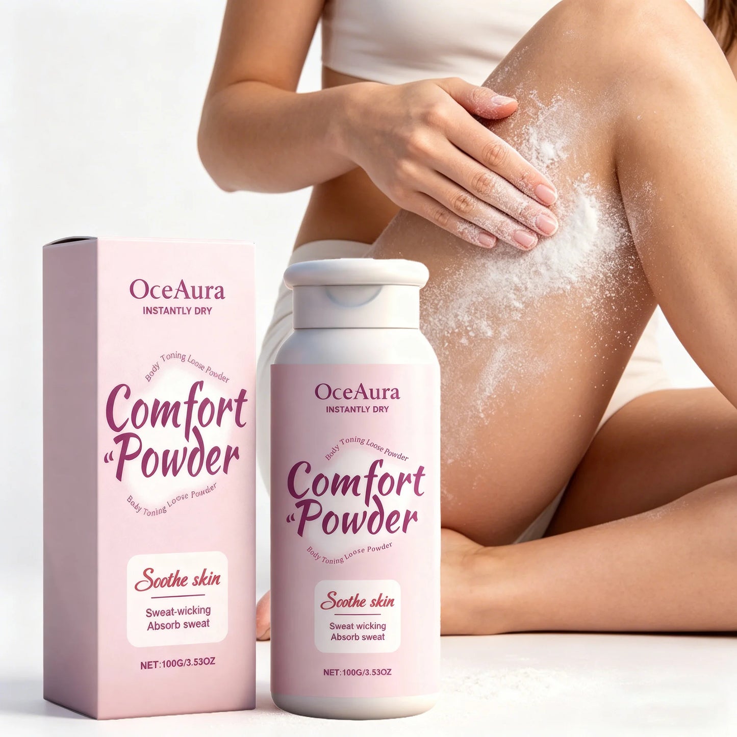 OceAura Talcum Powder 100g – Cooling Menthol Sweat Absorber