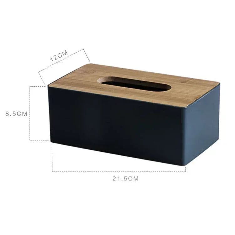 Bamboo Solid Wood Tissue Box Cover | Decorative Napkin Holder