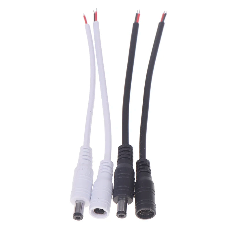 10Pcs DC Power Pigtails Cable 22AWG Female Male 5.5*2.1mm Connector Use For 12V Power Supply Adapte CCTV Camera DVR LED Strips Peaceful Pleasures Health and Wellness
