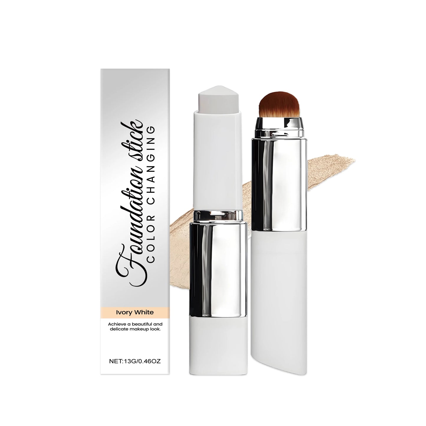 2-in-1 Foundation & Concealer Stick with Brush – 3 Shades