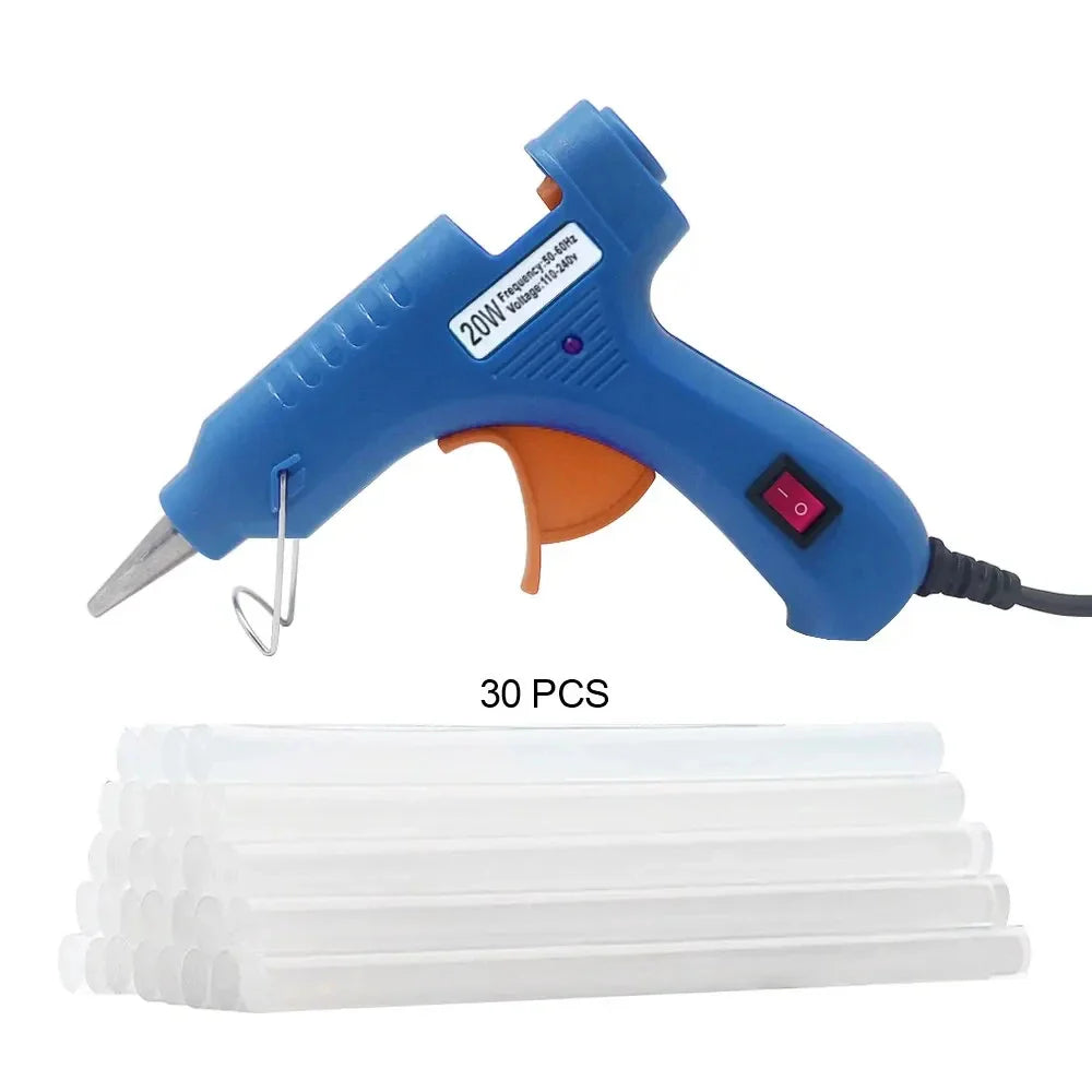 20W Mini Hot Melt Glue Gun – 7mm Glue Sticks, DIY & Crafts
