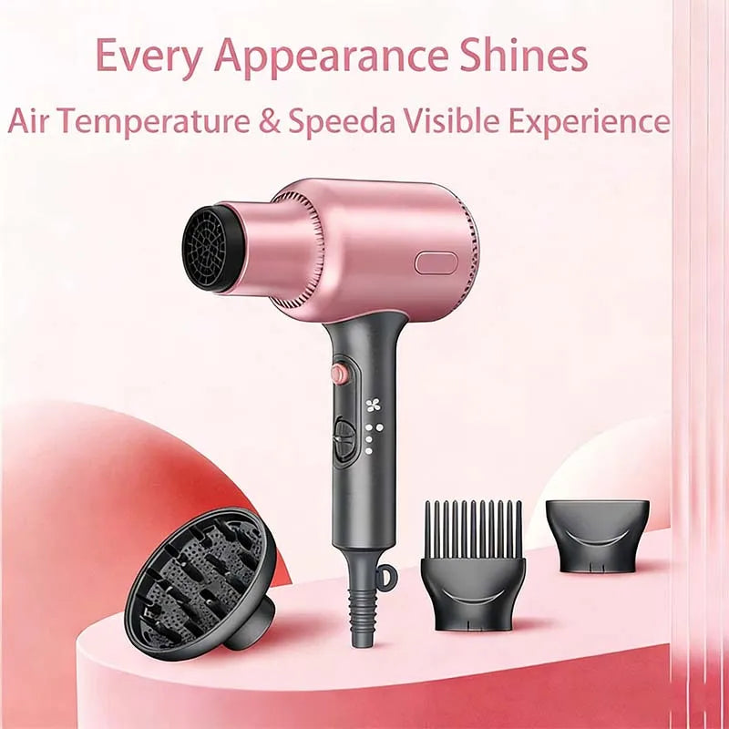 Professional 1900W Hair Dryer Powerful Dc Motor Hot and Cold Wind Blow Hair Dryer With Concentrator Peaceful Pleasures Health and Wellness
