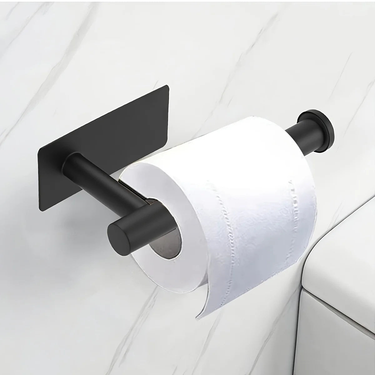Heavy Duty Stainless Steel Toilet Paper Holder | No-Drill Mount