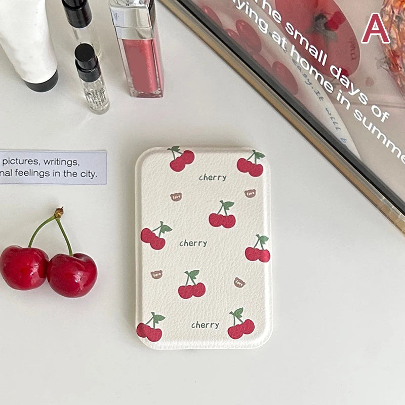 Practical Cute Compact Portable Small Mirror Student Mini Makeup Mirror Foldable Desktop Pocket Carry on Makeup Mirror Portable Peaceful Pleasures Health and Wellness A
