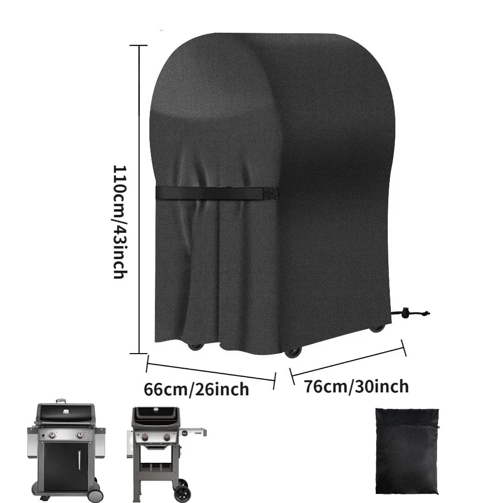 Waterproof BBQ Covers Barbecue Cover Gas Grill Cover for Grill Protection Windproof Dust Rip-proof UV Protection W/ Storage Bag Peaceful Pleasures Health and Wellness 76x66x110CM
