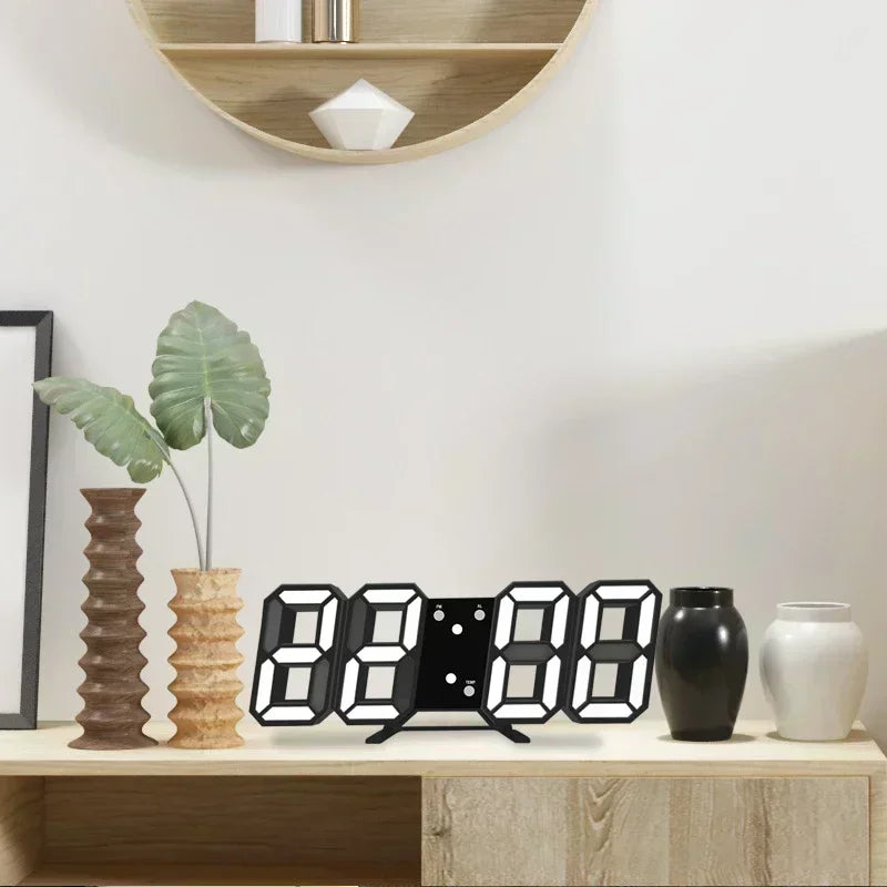 LED Digital Alarm Clock – Wall or Desk, 3-Brightness Display