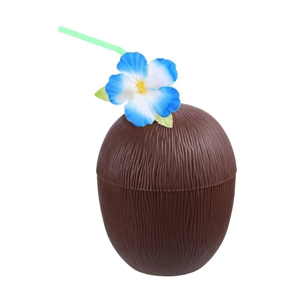 Lovely Cartoon Fruit Straw Cup Strawberry Pineapple Food Grade Plastic Drinkware Tea Milk Juice Multicolor Fruit Cup Summer Peaceful Pleasures Health and Wellness brown-coconut <0.25L