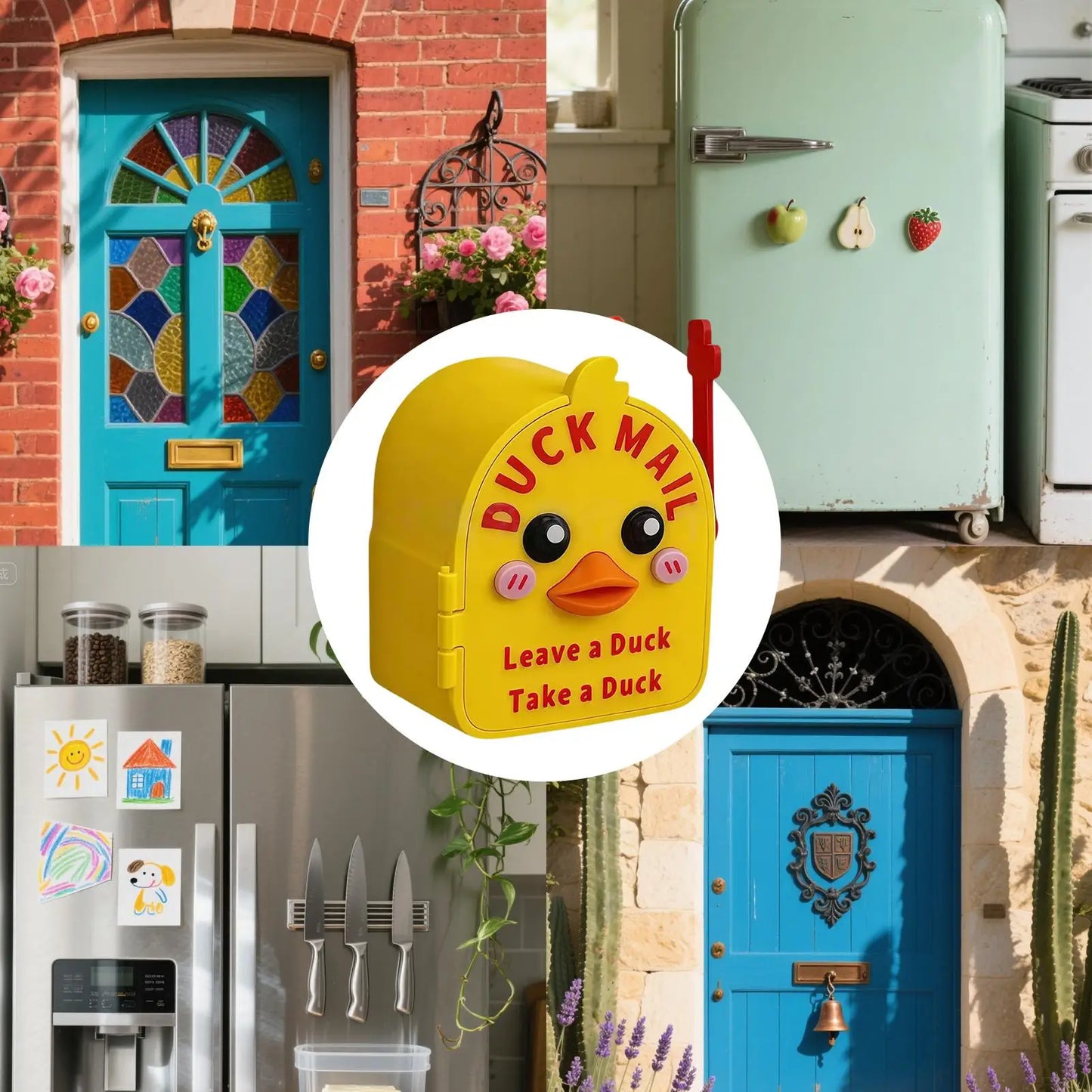 Magnetic Duck Mailbox for Cruise Door 3D Printed Magnetic Mailbox with 2 Ducks Cruise Ship Door Decorations for Family Sailor Peaceful Pleasures Health and Wellness