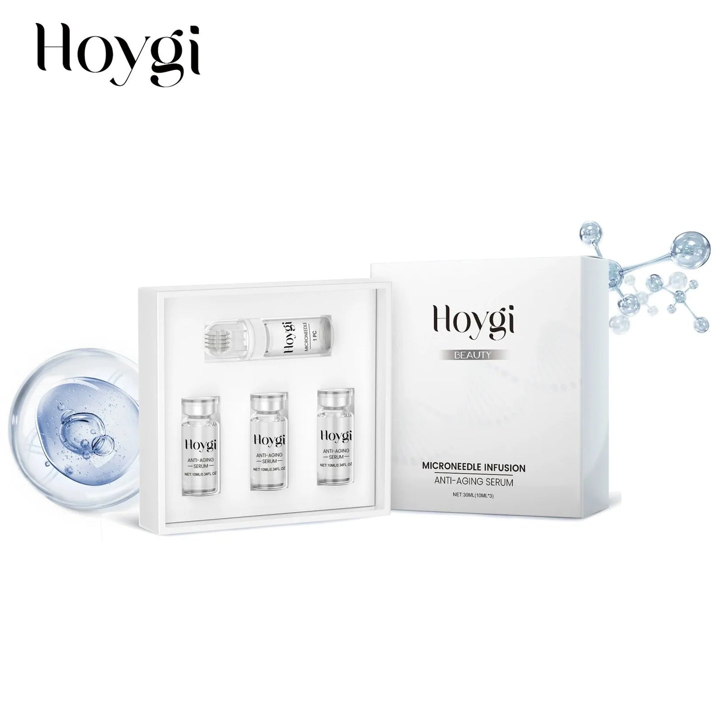 Hyaluronic acid essence skin care roller set, massage facial skin, nourish skin, effectively improve rough and matte skin Peaceful Pleasures Health and Wellness 1pcs