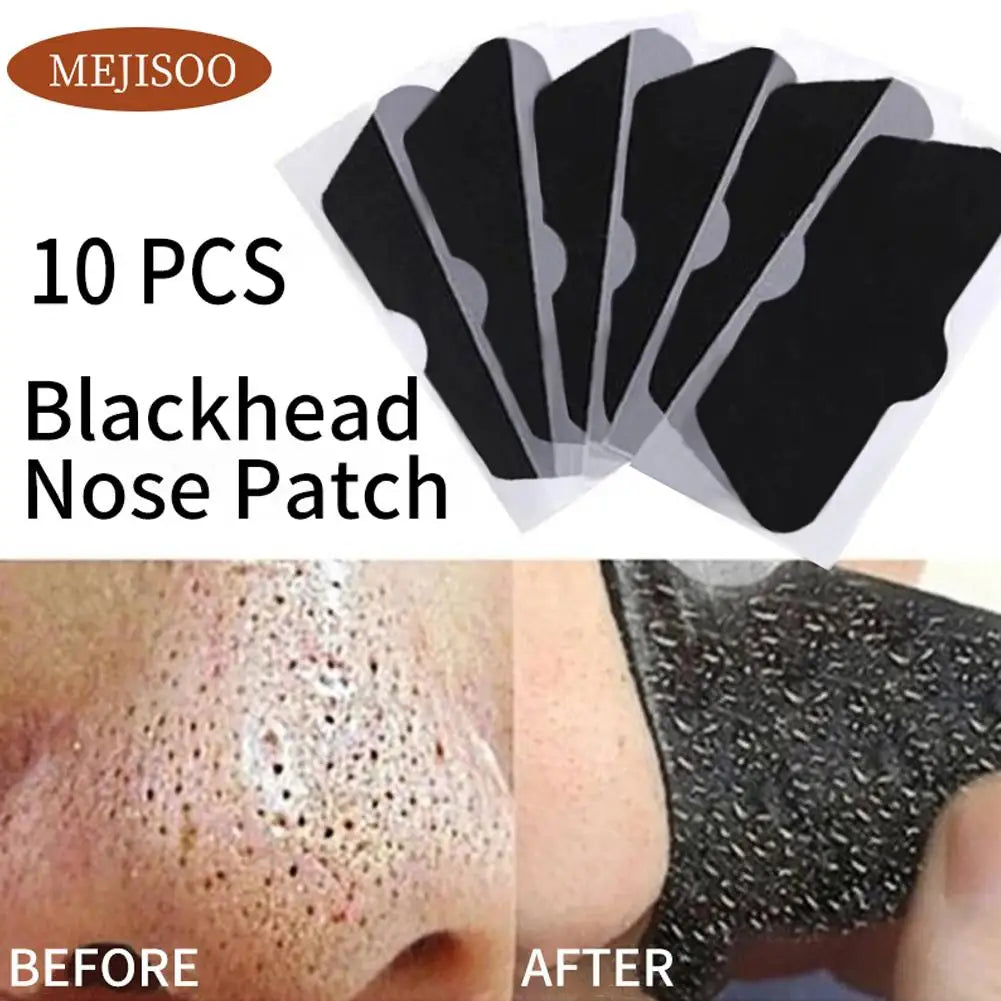 10pcs Bamboo Unisex Blackhead Remove Mask for Blackhead Removal Pore Cleansing Peel-off Nasal Membrane Stickers for Clearer Nose Peaceful Pleasures Health and Wellness