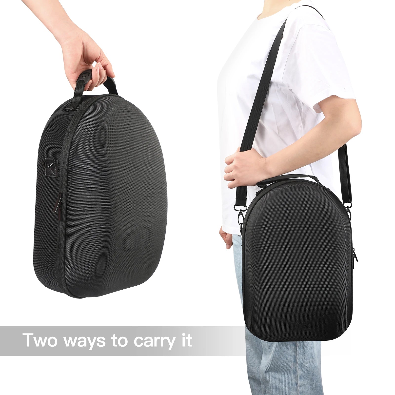 For Meta Quest 3 VR Glasses Storage Bag EVA Hard Shell Travel Carrying Case With Shoulder Strap for Meta Quest 3 VR Accessories Peaceful Pleasures Health and Wellness