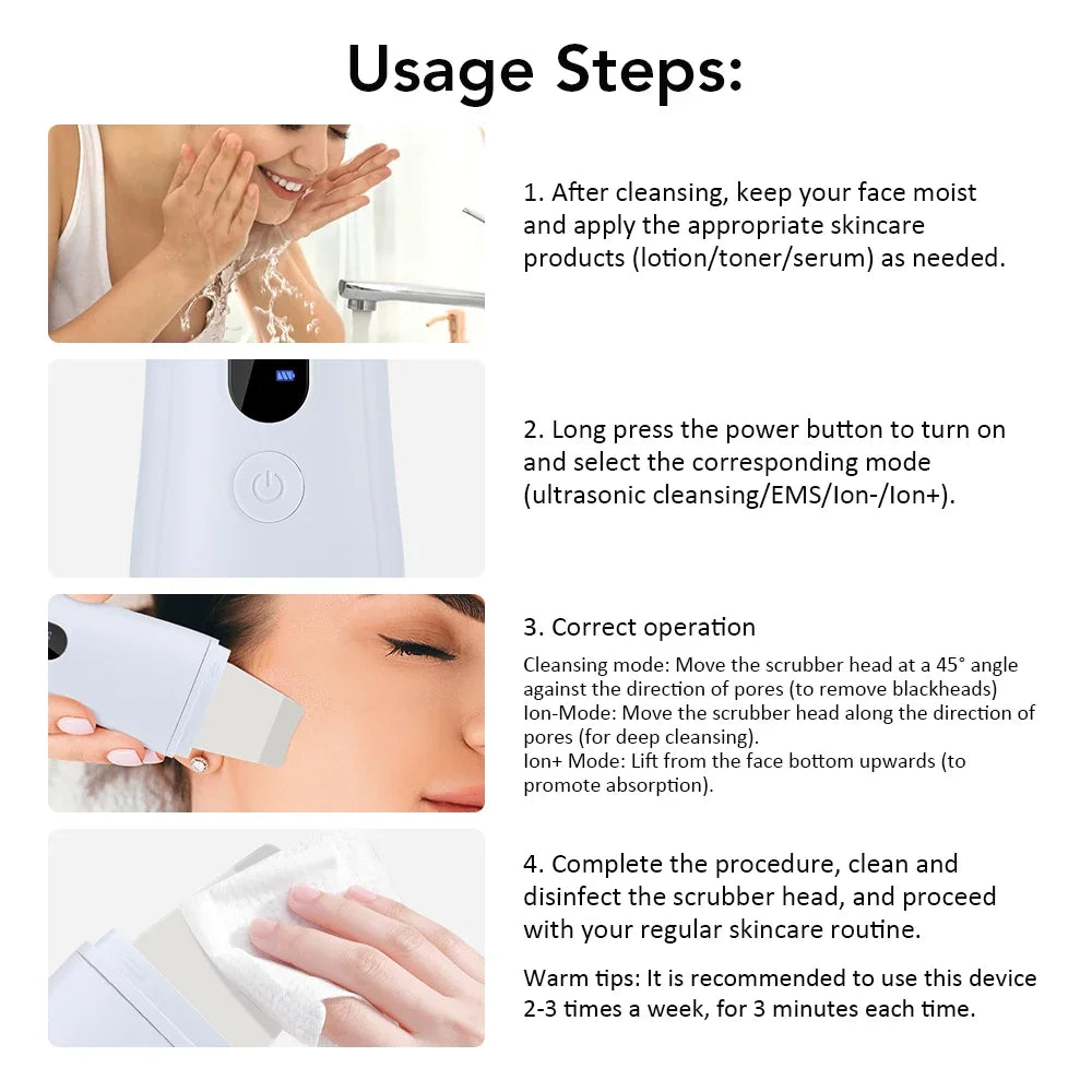 Ultrasonic Skin Scrubber – Blackhead & Deep Pore Cleanser