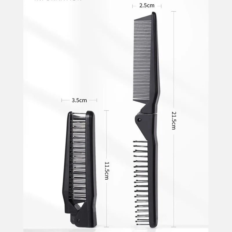 1pc 2 in 1 Double Headed Folding Hair Comb Portable Travel Hair Brush Compact Hair Comb Collapsible Pocket Brush Peaceful Pleasures Health and Wellness
